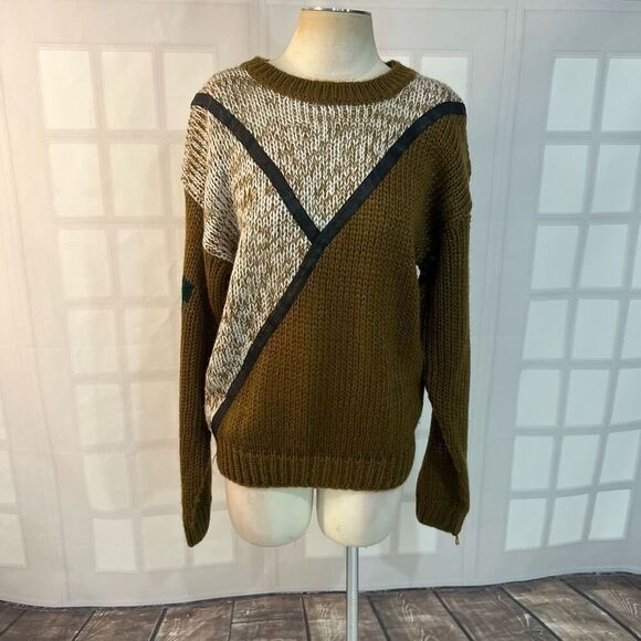 Abadini Sweaters - Vintage Abadini Multicolor Twist Knit Crew Neck Sweater Size Medium
